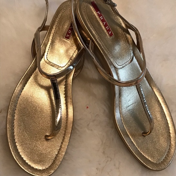 Prada sandals gold metallic - Picture 2 of 6